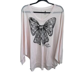 NWT cream neutral Disney Parks Minnie Bow batwing top size XL oversized